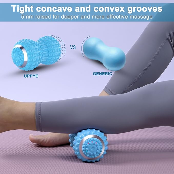 Vibrating Massage Ball for Pain Relif, Mobility Ball for Physical Therapy and Workout Recovery, Deep Tissue Myofascial Release Tools - Back, Shoulder & Foot Muscle Massager (Blue)