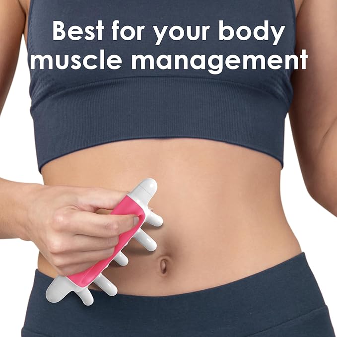 Fascia Blaster Cellulite Massager - Manual Pressure Point Tool to Help Ease deep Muscle Tightness. Trigger Points, Muscle Scraping Full Body, Neck, Back & Legs (Pink)