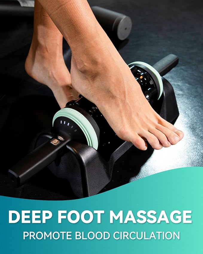 Rolling Percussive Massager, Percussive Therapy, Whole Body Relief, Deep Tissue and Muscle Recovery, Hands-Free Base